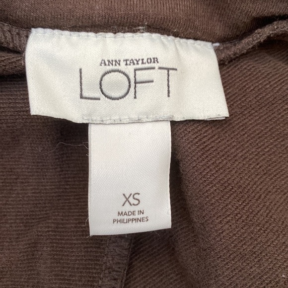 Ann Taylor LOFT Brown Cotton Stretch Drawstring Capri Pants XS - Picture 5 of 9